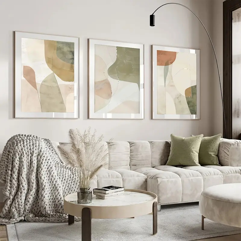 Home Office Ideas - 3 adet Modern Soyut, Basit, Nötr