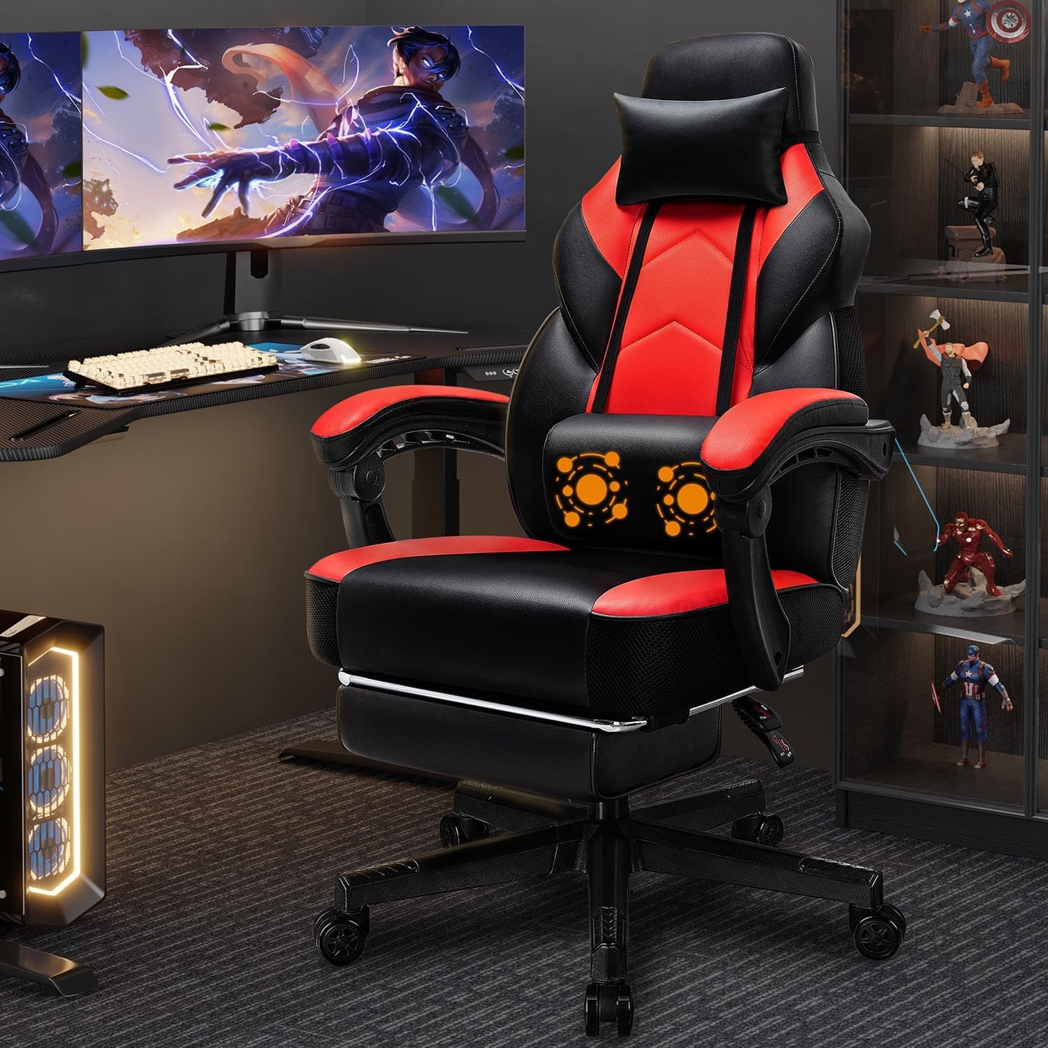 Home Office Image - Ayak Dayamalı, Masajlı Bel Desteği, Ev
