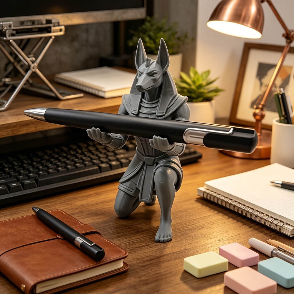 Home Office Freelancer - Antik Heykelcik Kalem Tutucu Diz Çökmüş