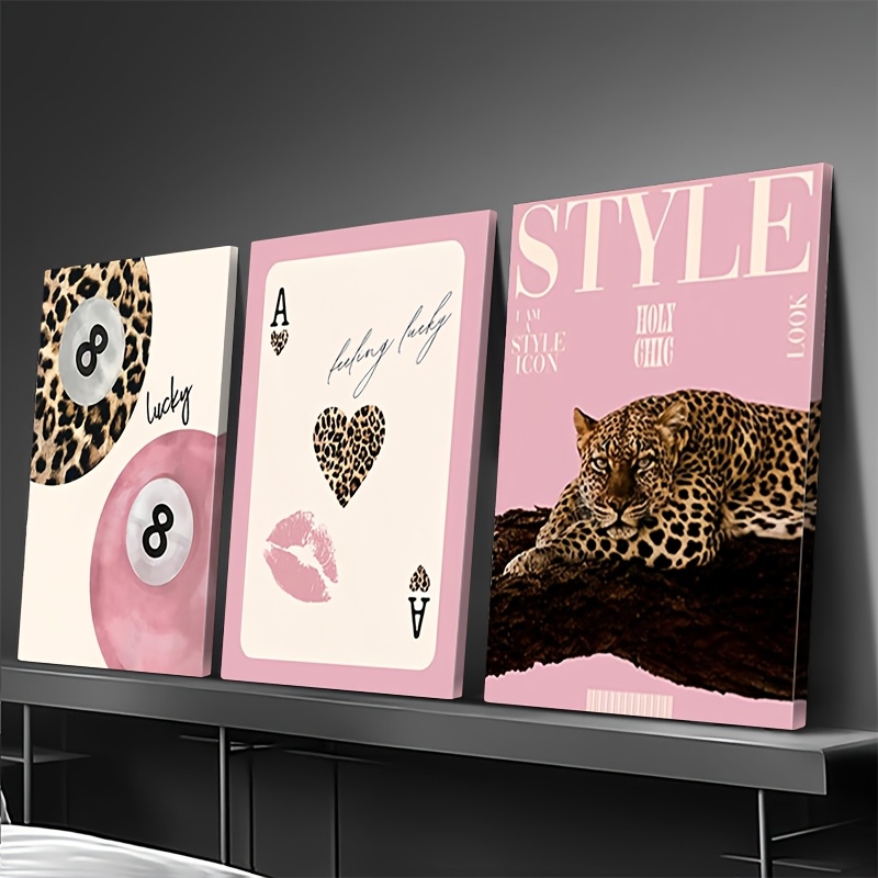 3 adet Leopar Çita Kanvas Tabl - Home Office Image incelemesi ve fiyatı