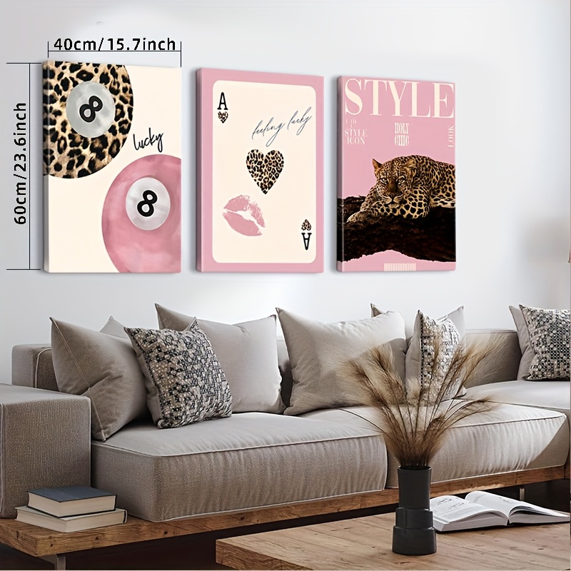 3 adet Leopar Çita Kanvas Tabl - Home Office Image incelemesi ve fiyatı
