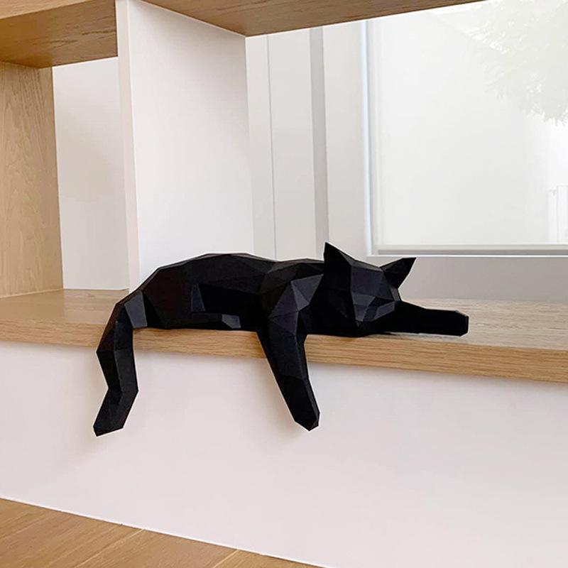 Siyah Beyaz Kedi Heykeli - Geo - Home Office Desk Ideas incelemesi ve fiyatı
