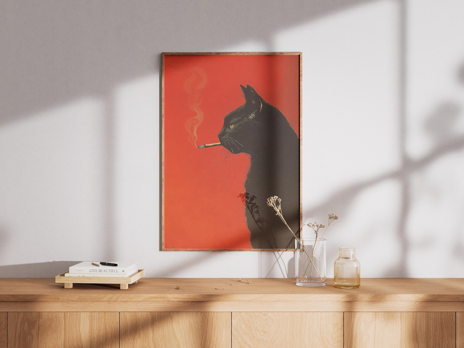Vintage Siyah Kedi Sigara İçen - Home Office Furniture incelemesi ve fiyatı
