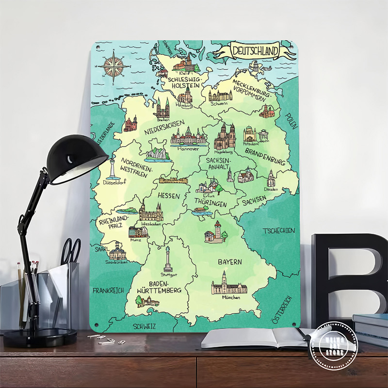 Aquarell Deutschland Karte Kiş - Home Office Deutschland incelemesi ve fiyatı