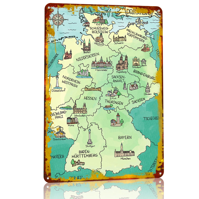 Aquarell Deutschland Karte Kiş - Home Office Deutschland incelemesi ve fiyatı