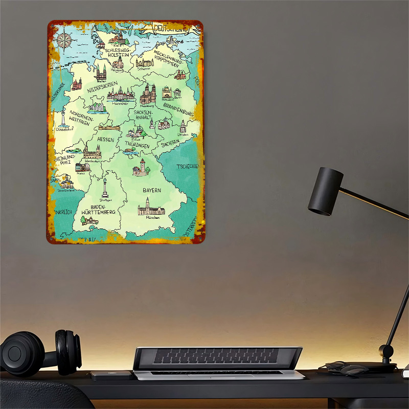 Aquarell Deutschland Karte Kiş - Home Office Deutschland incelemesi ve fiyatı